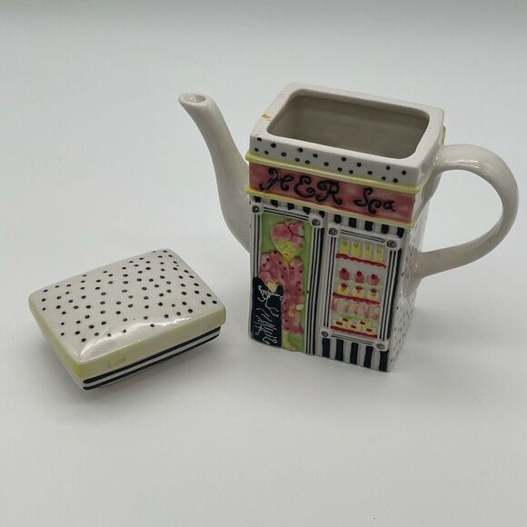 Unique Teapot Her Spa/His Spa Ceramic Mainstreet Store Front MSRF Inc Multicolor - Picture 8 of 16